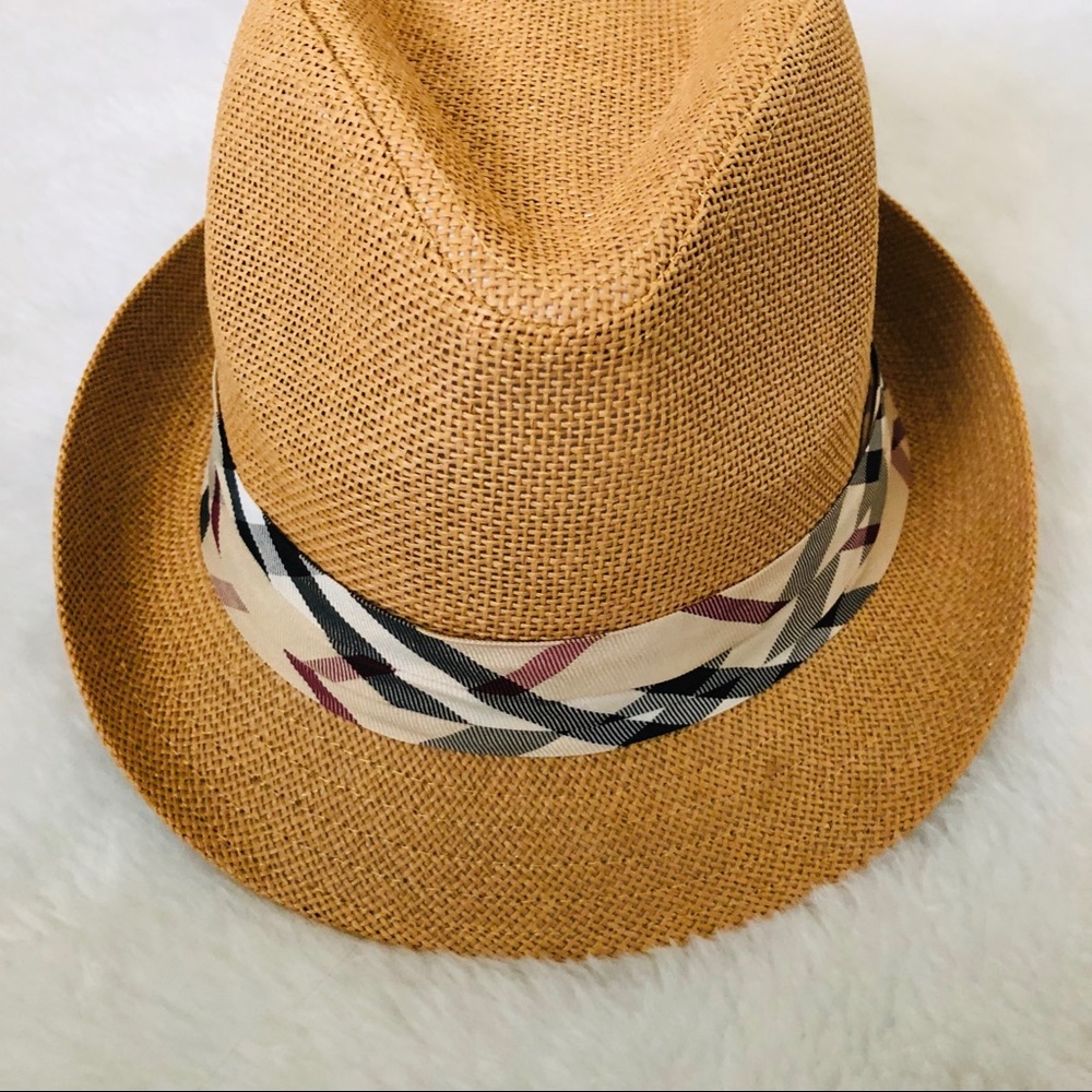 Unisex Plaid Natural Fedora Hat